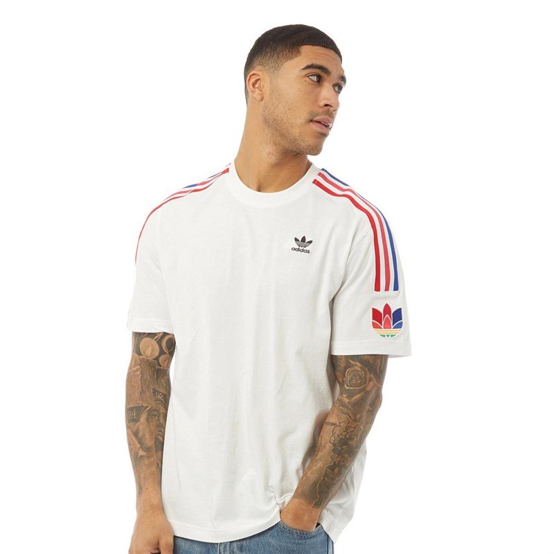 White Adidas Multicolour Tee