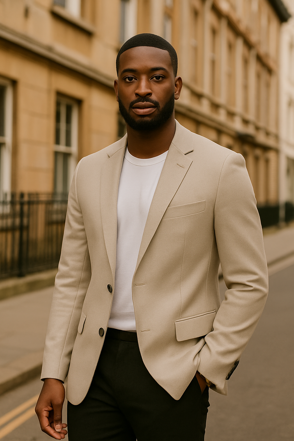 Cream Blazer Street Style