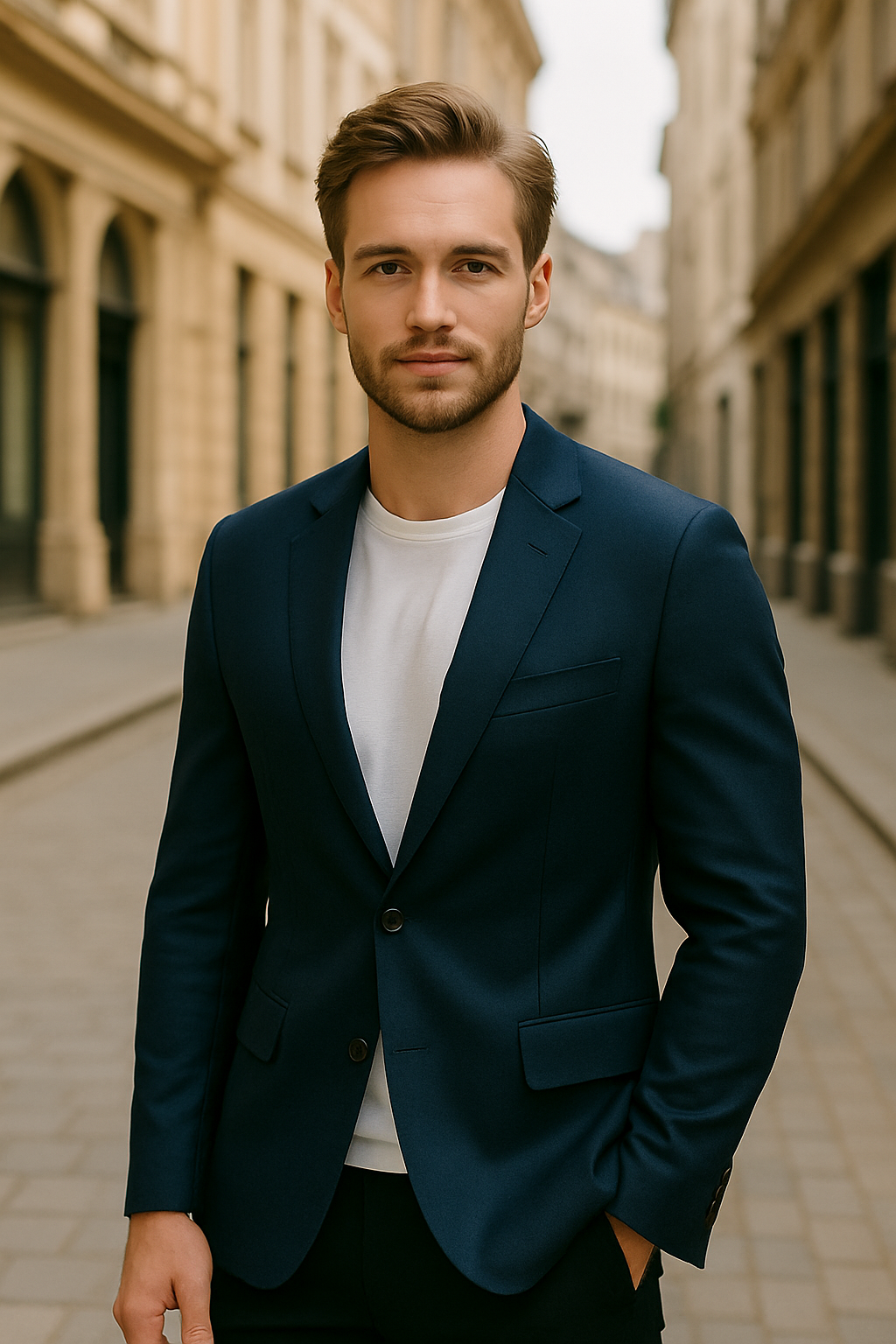 Navy Blazer for City Look