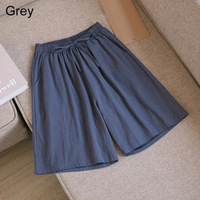 2025 New Summer Cotton Linen Shorts Women Gym Workout Shorts Solid Color Casual Basic Short Pants High Waisted Shorts Sport