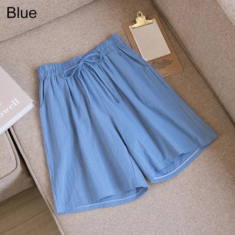 2025 New Summer Cotton Linen Shorts Women Gym Workout Shorts Solid Color Casual Basic Short Pants High Waisted Shorts Sport
