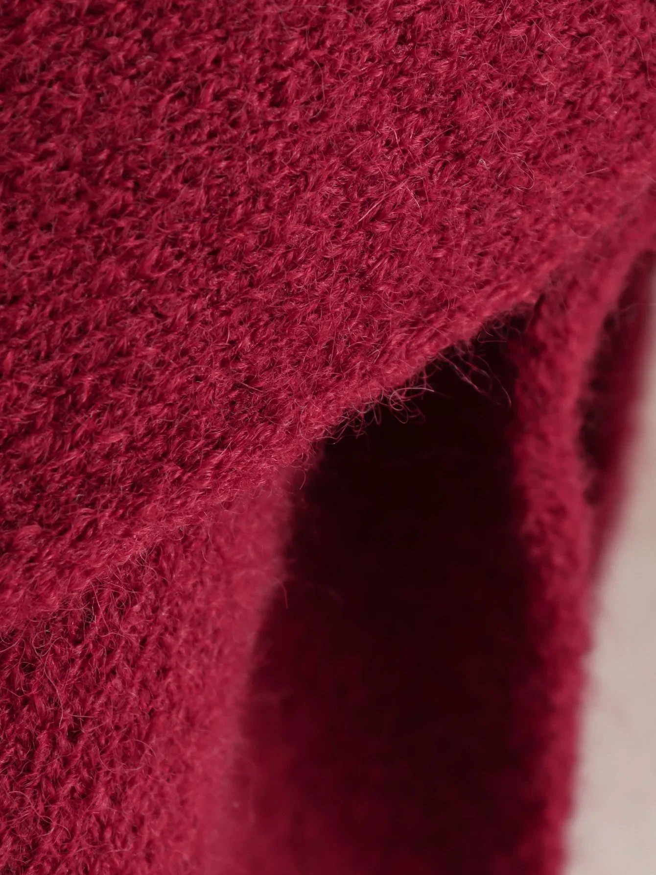 Ladies Autumn Winter Jacket – Oversize Knitted Coat with Elegant Asymmetric Scarf Design