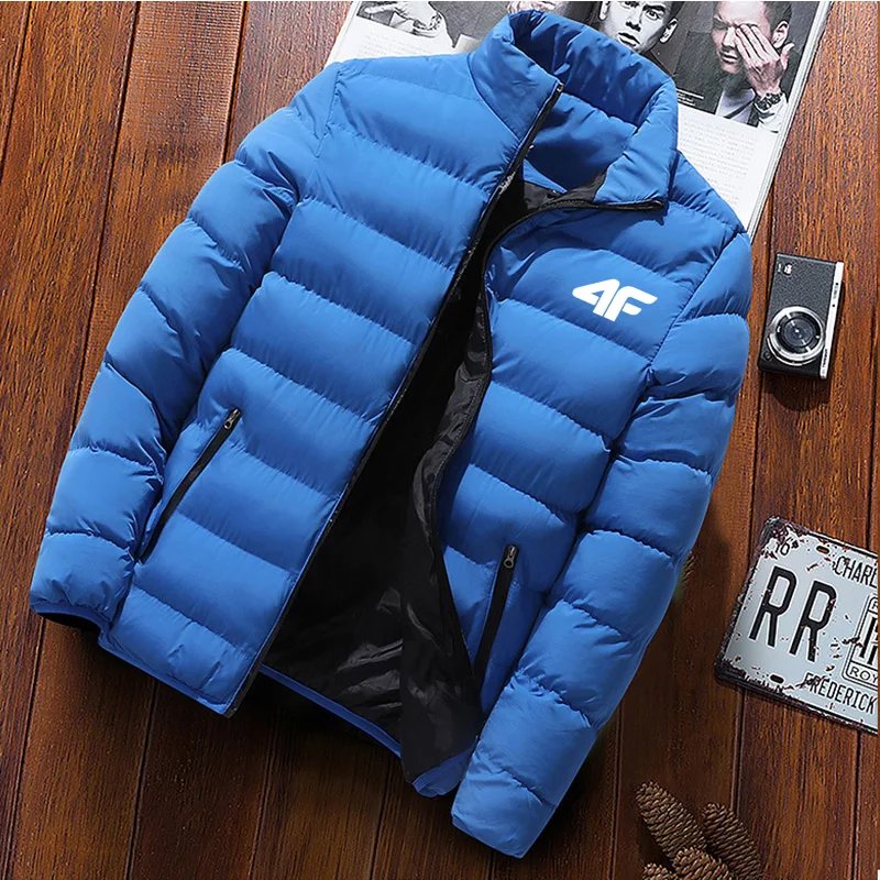 Men’s Winter Cotton Coat – Long Sleeve Zip-Up Padded Jacket