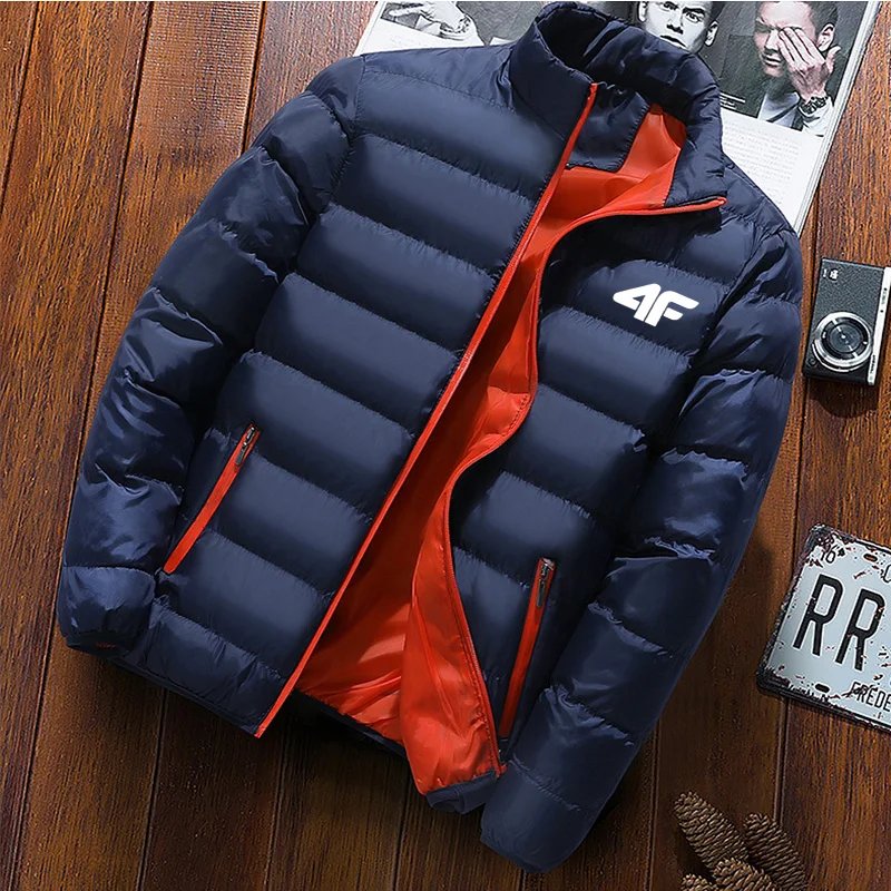 Men’s Winter Cotton Coat – Long Sleeve Zip-Up Padded Jacket
