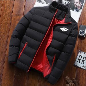 Men’s Winter Cotton Coat – Long Sleeve Zip-Up Padded Jacket