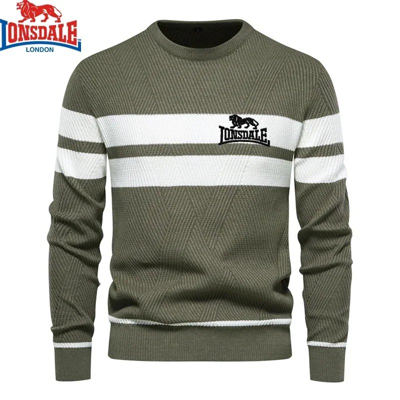 Winter Stripe Sweater – Thick Warm O-Neck Casual Pullover Menswear