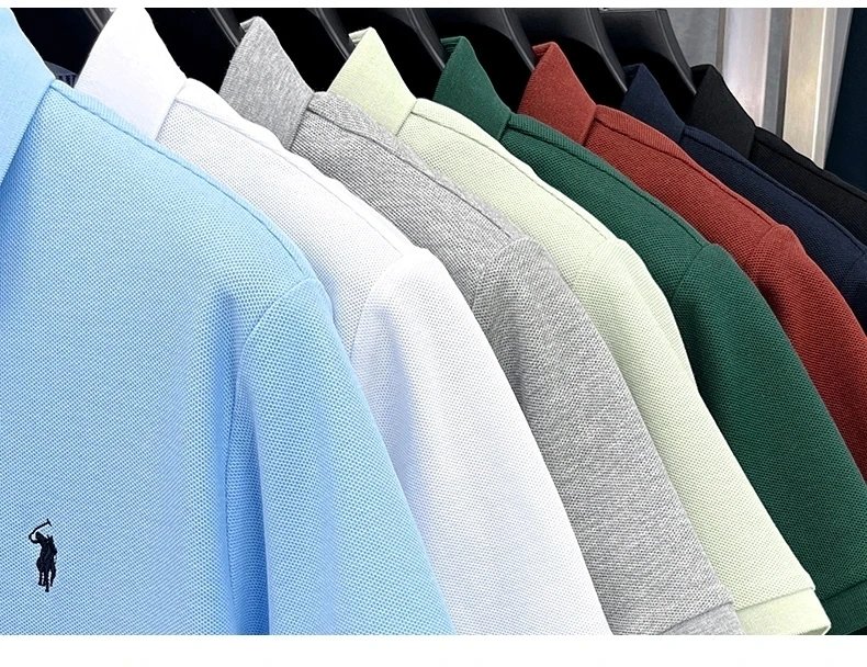 100% pure cotton high-end brand men's short sleeve polo shirt summer fashion original pony embroidery golf Paul casual T-shirt